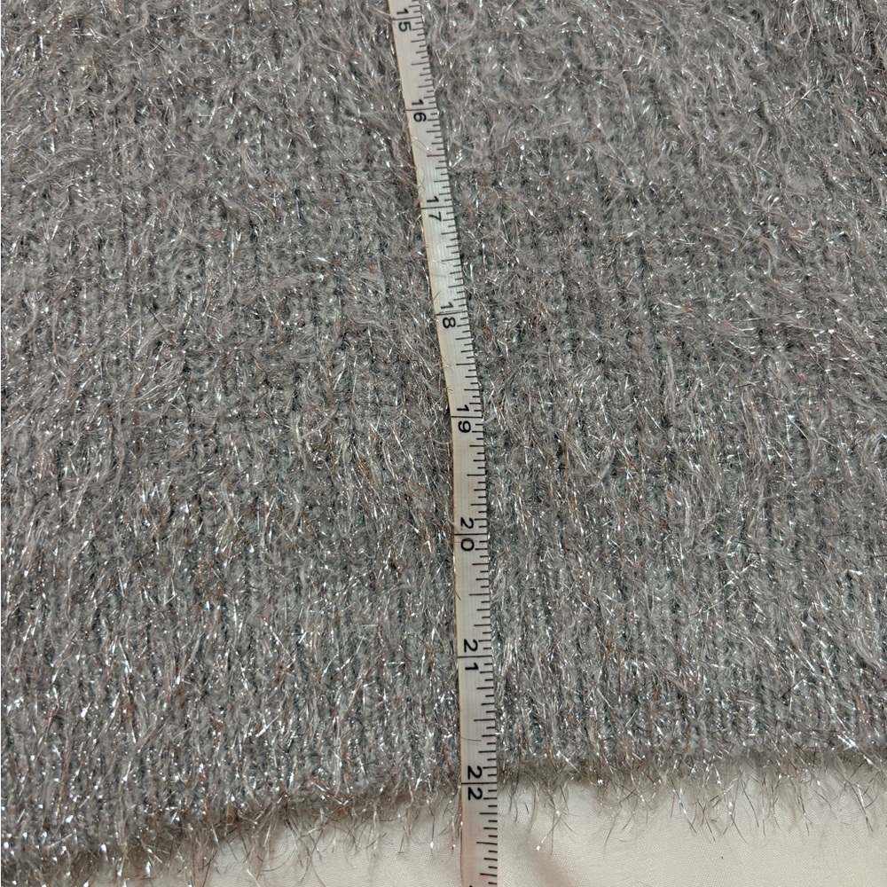 LOFT Fuzzy Silver Sweater - Picture 7 of 8